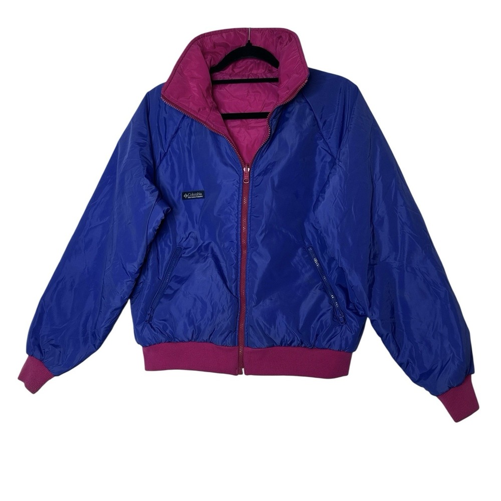 Columbia Reversible Ski Jacket Womens XL Nylon Y2K Outdoor Colorful Cozy Pockets